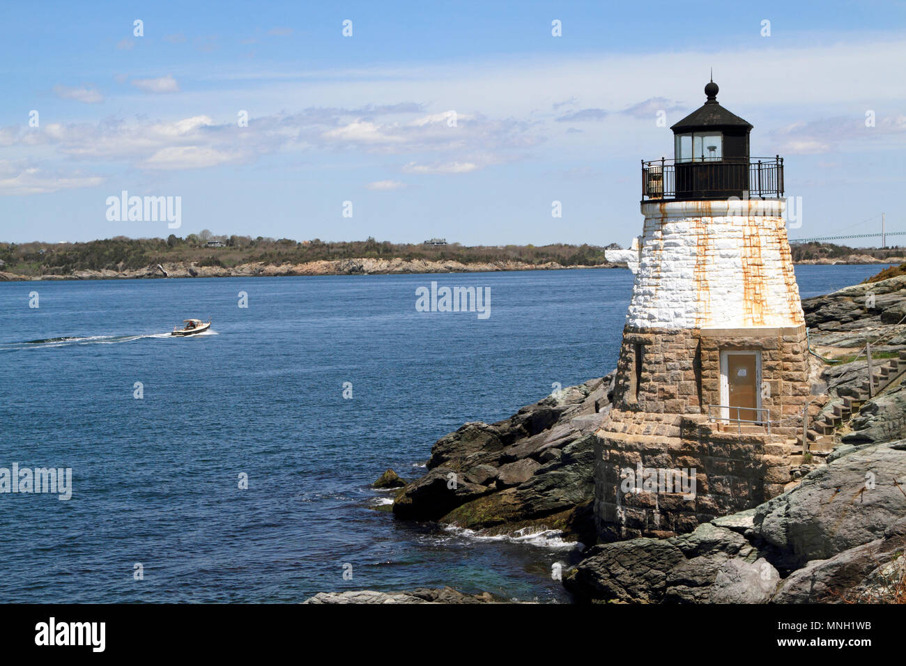 Castle Hill Lighthouse, Newport, Rhode Island, USA Stockfoto