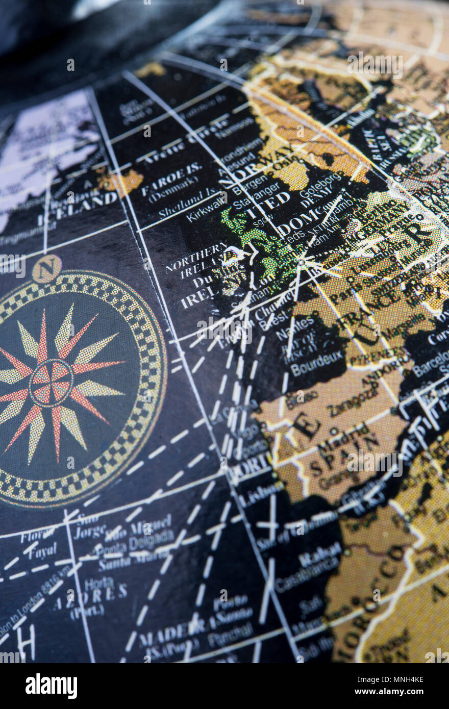Detail eines antiken schwarze Kugel Stockfoto
