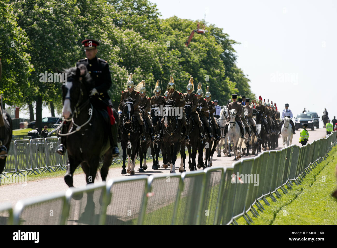 Windsor, Großbritannien. 17 Mai, 2018. Eine vollständige Generalprobe mit den Streitkräften für die königliche Hochzeit von Prinz Harry und Meghan Markle, der findet in Windsor Credit: Tinte Drop/Alamy leben Nachrichten Stockfoto