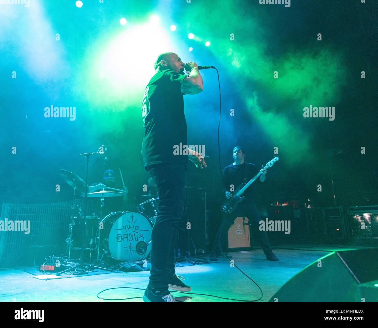 Madison, Wisconsin, USA. 15 Mai, 2018. DAVID HIDALGO JR, MATT CAUGHTHRAN und BRAD MAGERS der Bronx im Orpheum Theater in Madison, Wisconsin Credit: Daniel DeSlover/ZUMA Draht/Alamy leben Nachrichten Stockfoto