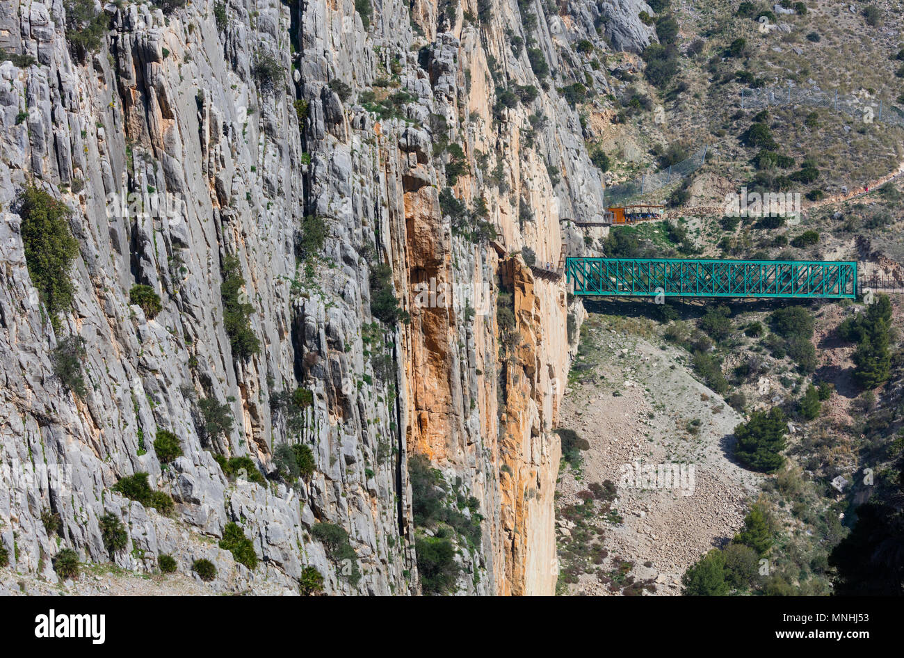 Caminito del Rey, Schlucht des Gaitanes (Desfiladero de los Gaitanes), Huelva, Malaga, Andalusien, Spanien, Europa Stockfoto