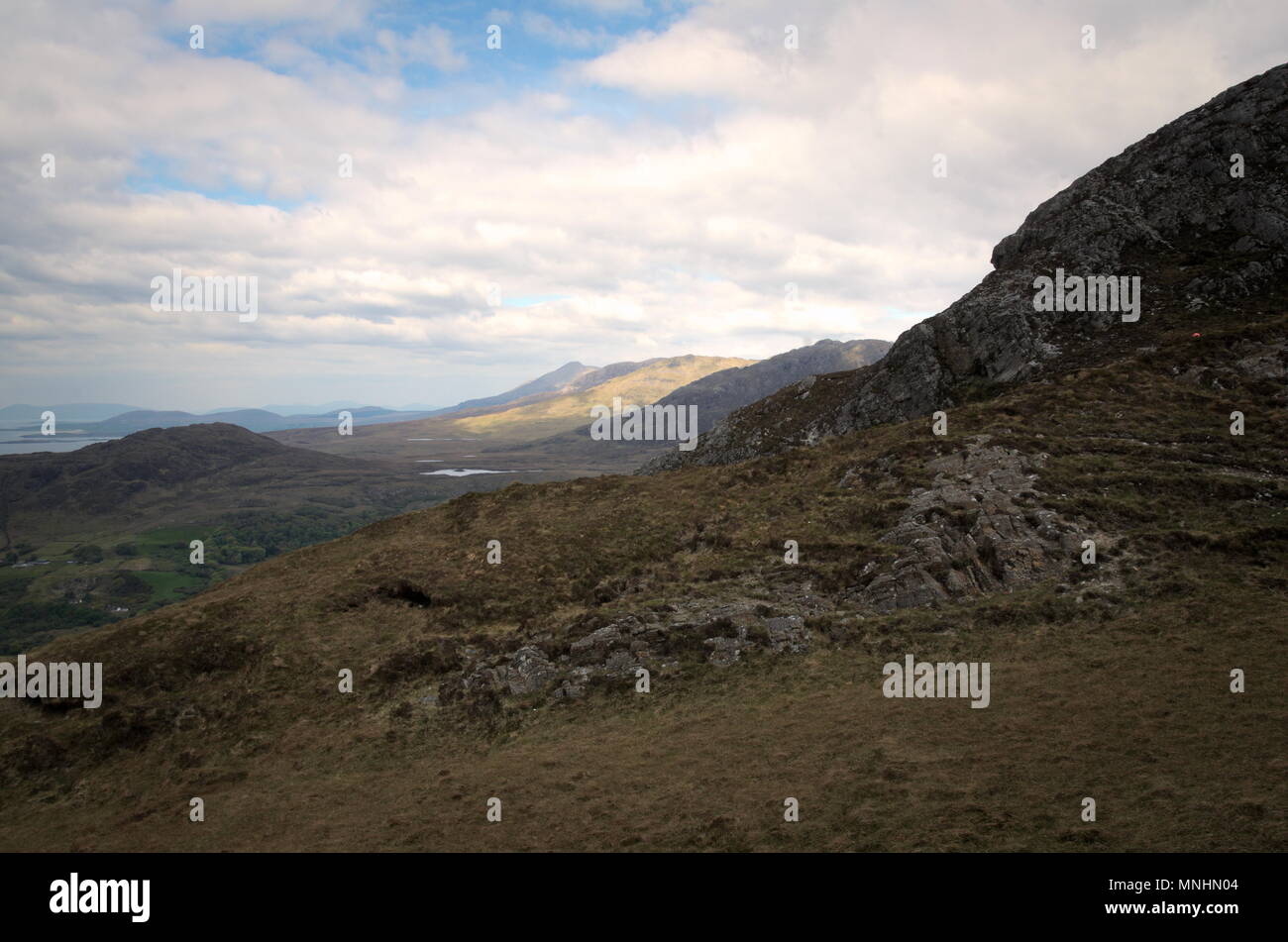 Anzeigen von Connemara von Diamond Mountain Stockfoto