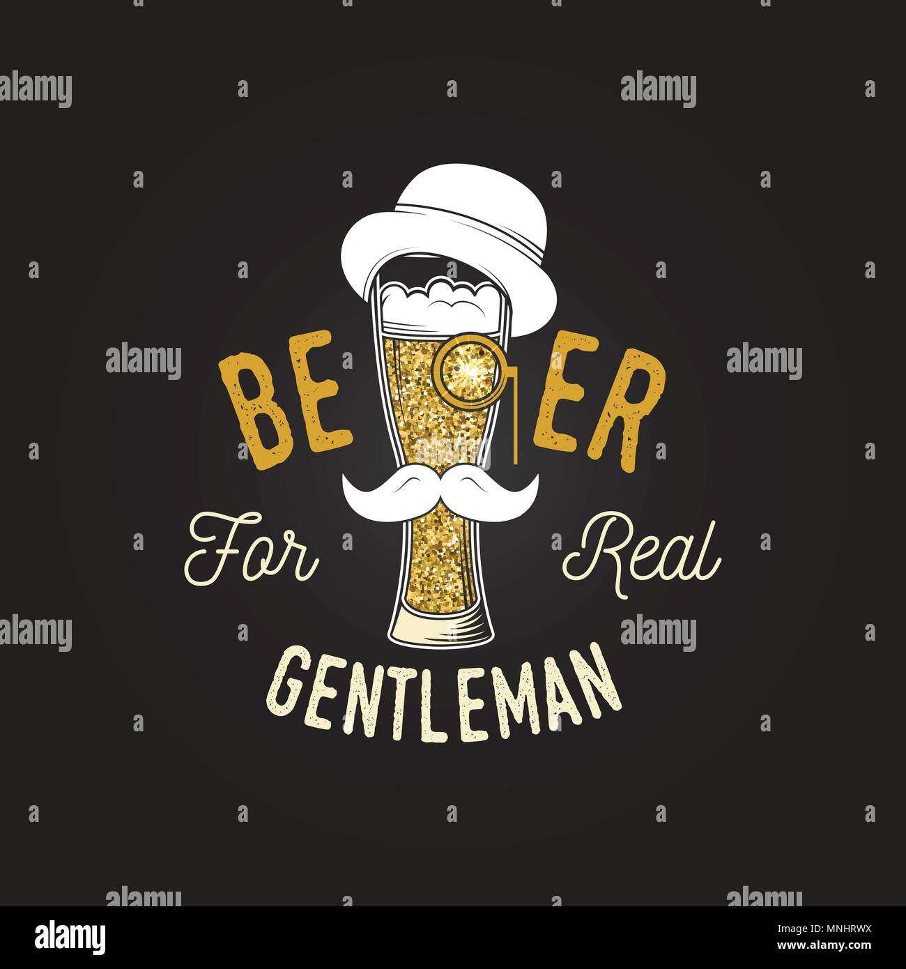 Handwerk Bier. Vector Illustration. Vintage Design für eine Bar, ein Pub und ein Restaurant. Untersetzer für Bier. Konzept für T-Shirt, Druck, Dichtung, Overlay oder sta Stock Vektor