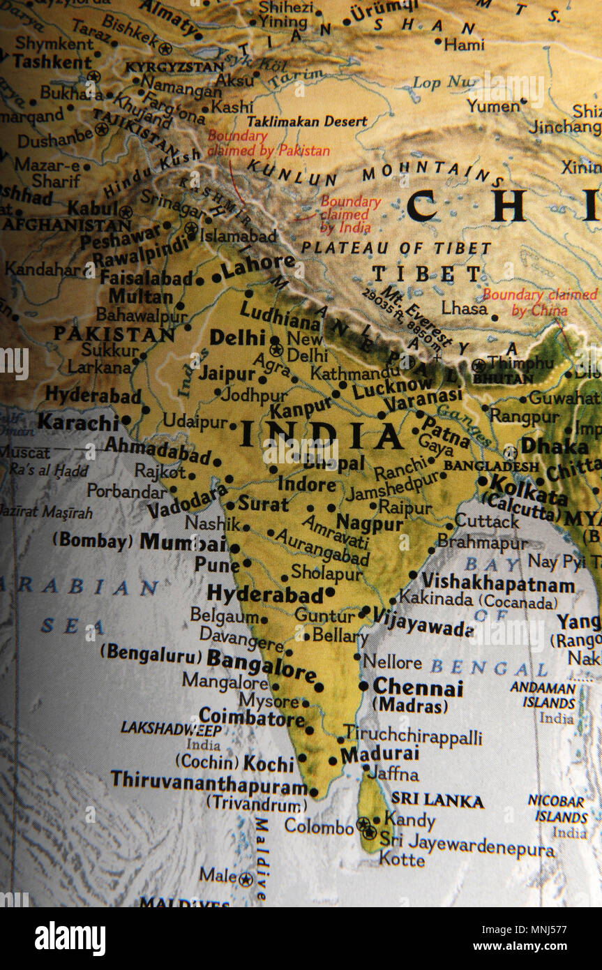 Map of china and india Fotos und Bildmaterial in hoher Auflösung Alamy