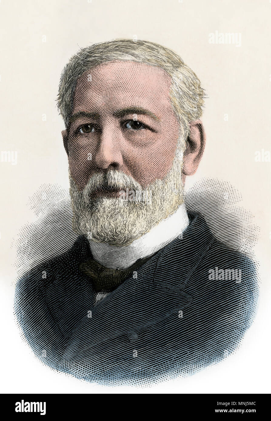 James G. Blaine, Staatssekretär, 1880. Hand - farbige Holzschnitt Stockfoto