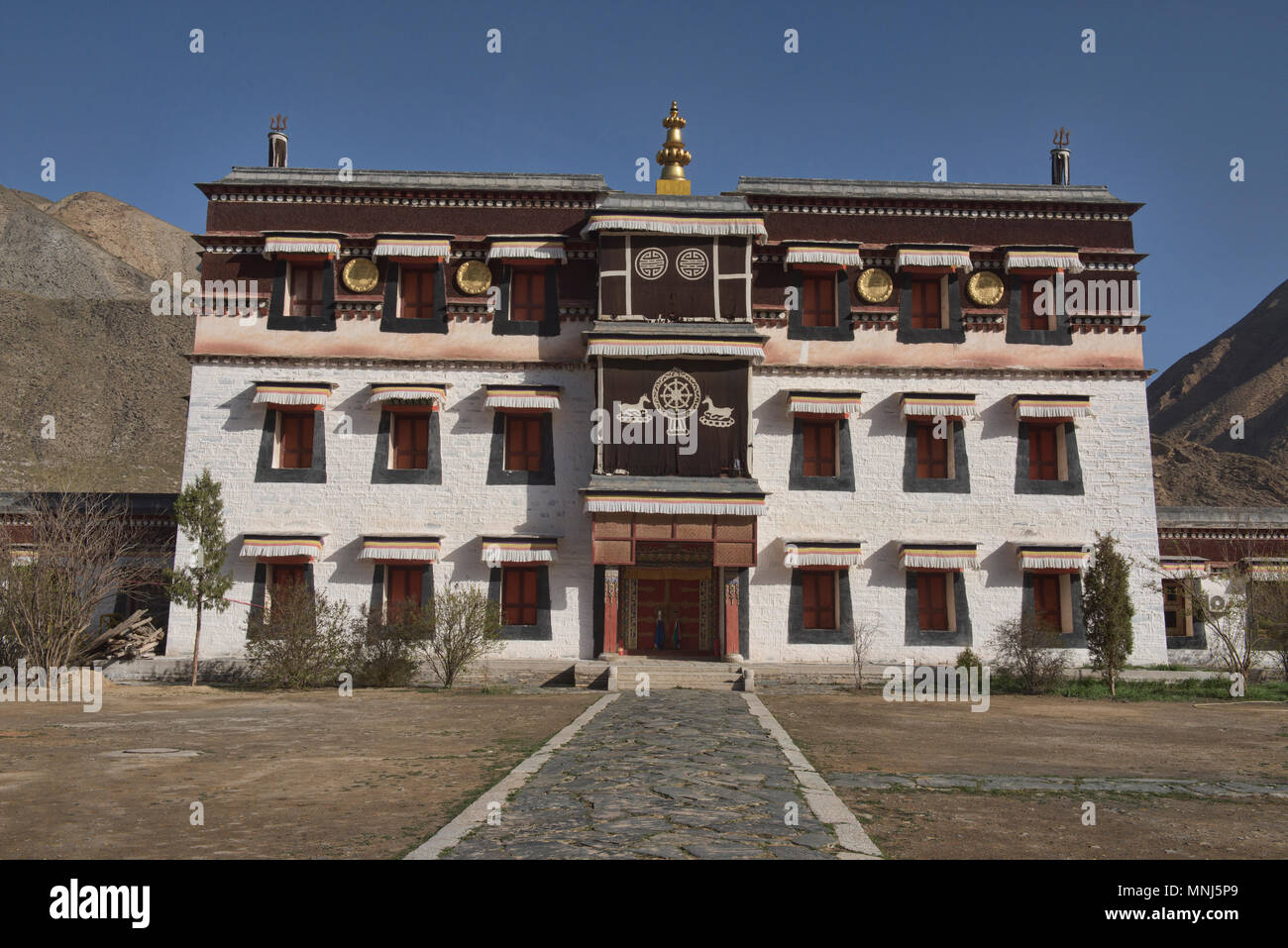 Die Barkang Druckmaschine in Labrang Monastery, Xiahe, Gansu, China Stockfoto