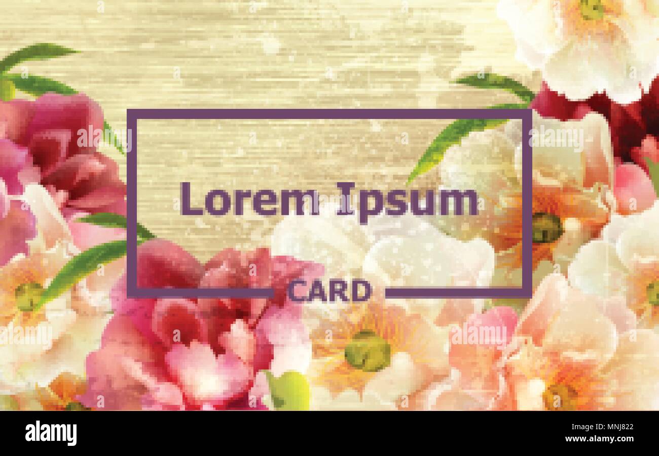 Vintage Karte mit Pfingstrose blumen Vektor. Vorlage Karte Layout Stock Vektor