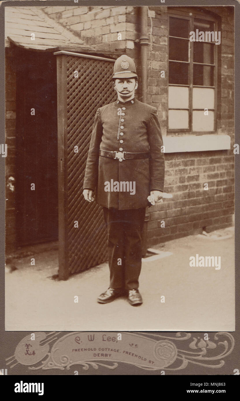 Kabinett Karte von PC9, Derby, Derbyshire Constabulary Stockfoto