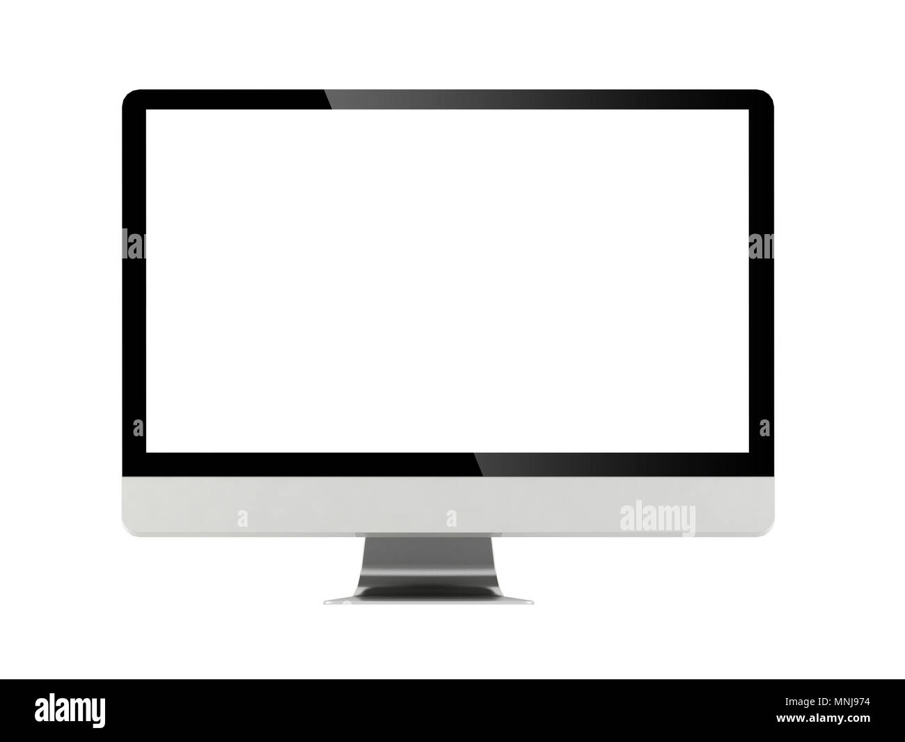 Computer Monitor Bildschirm mit leeren Display für Mock up auf weißem Hintergrund Stockfoto