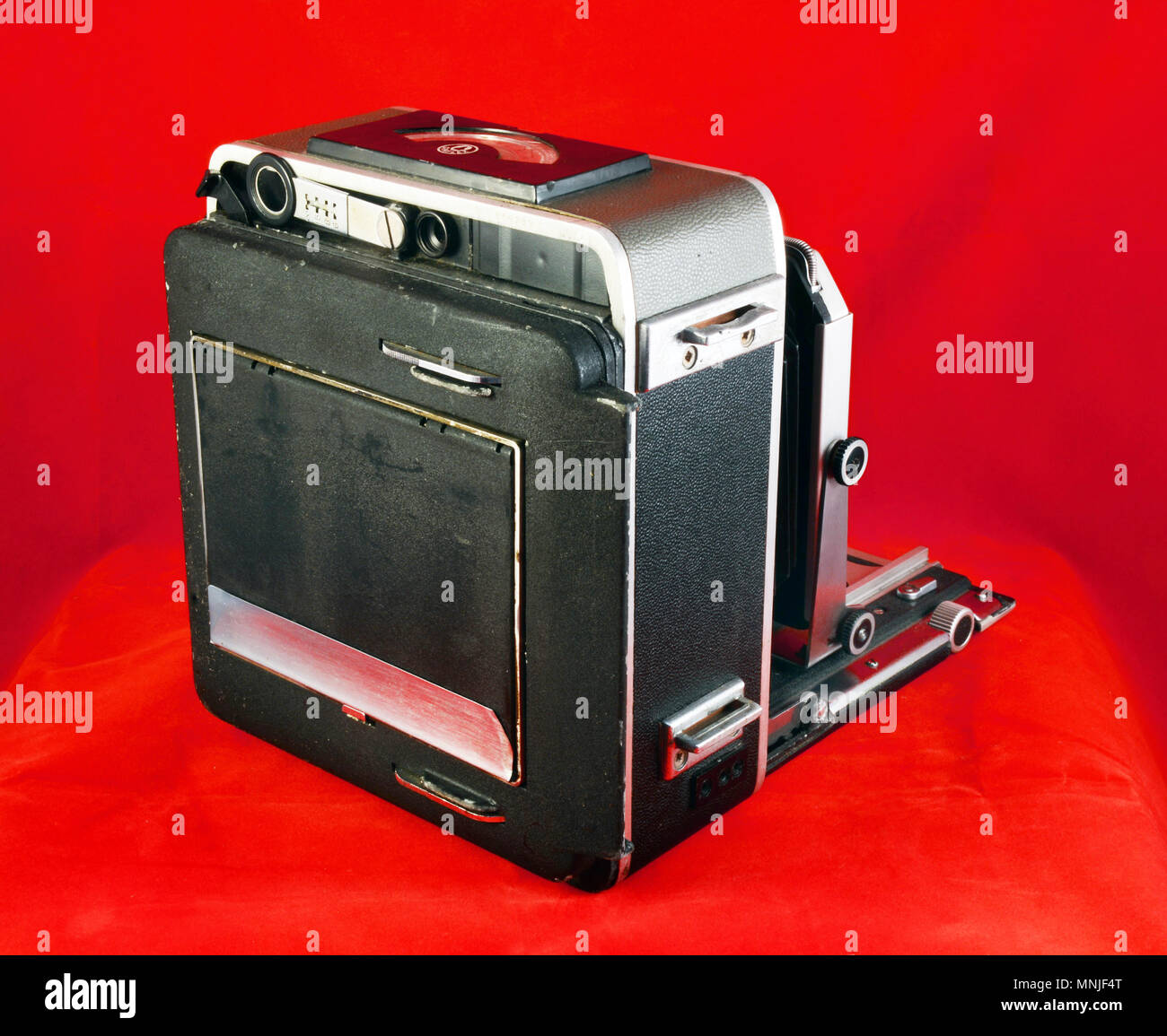 Die Super Speed Grafik Kamera war von 1956-1973. Es hat eine 1/1000 Sek. Graflex Optar objektiv. Es ist aus Metall, es ist ein 4 x 5 Drücken Sie die Taste/Feld Kamera Stockfoto