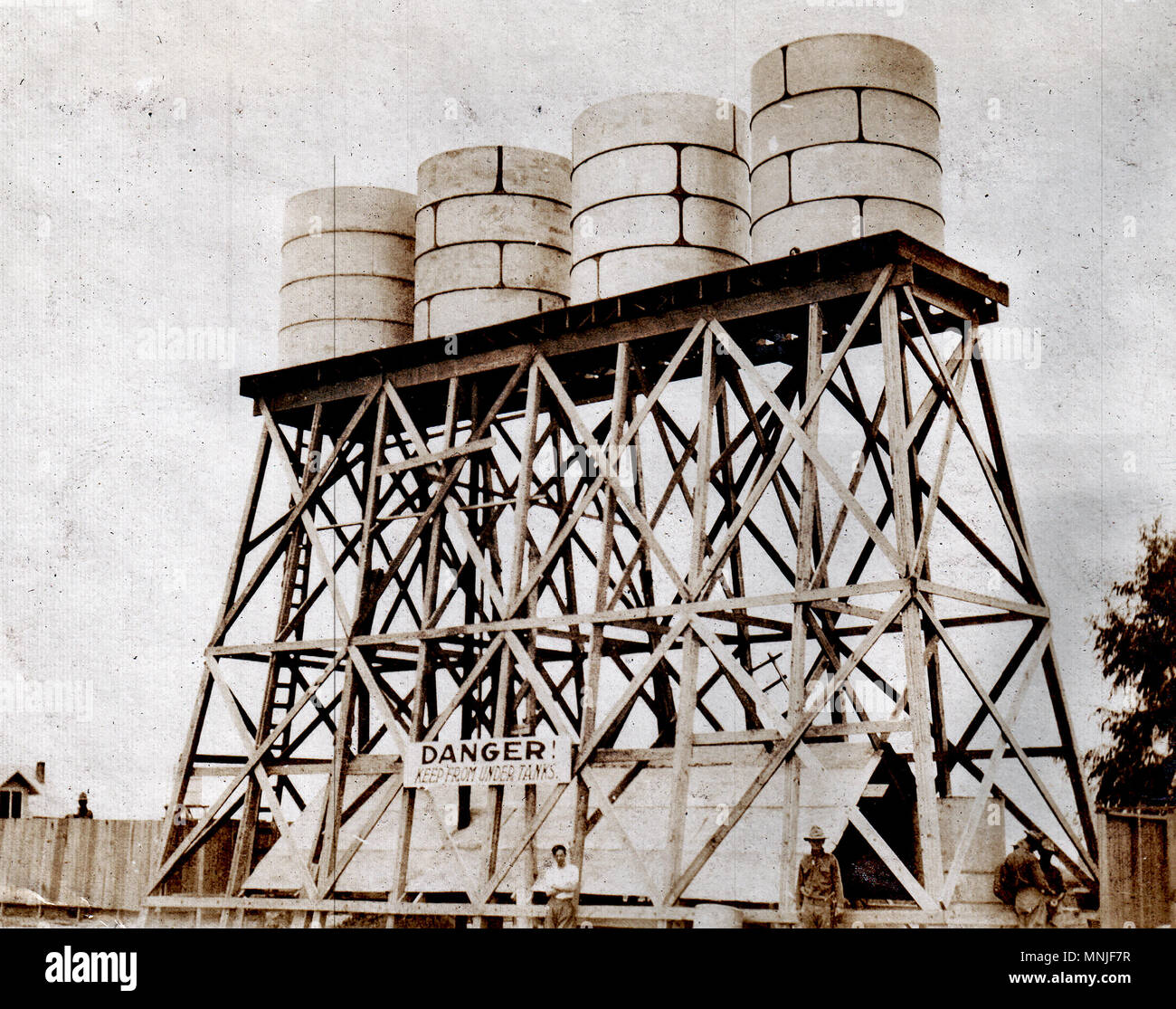 Wassertank Turm bei WW ICH Militärlager Stockfoto