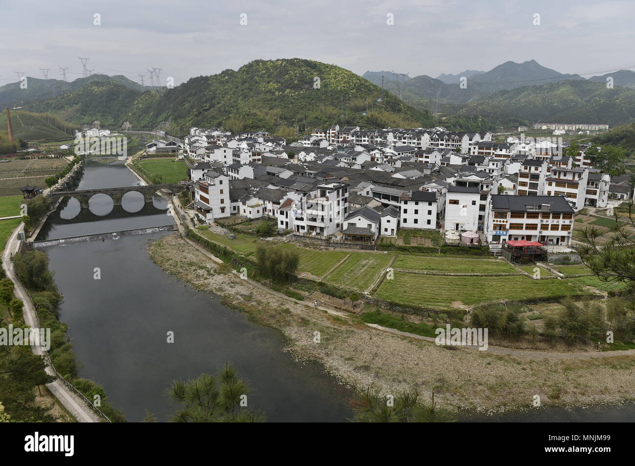 Ein Dorf in Wuhan, Zhejiang China Asien Stockfoto