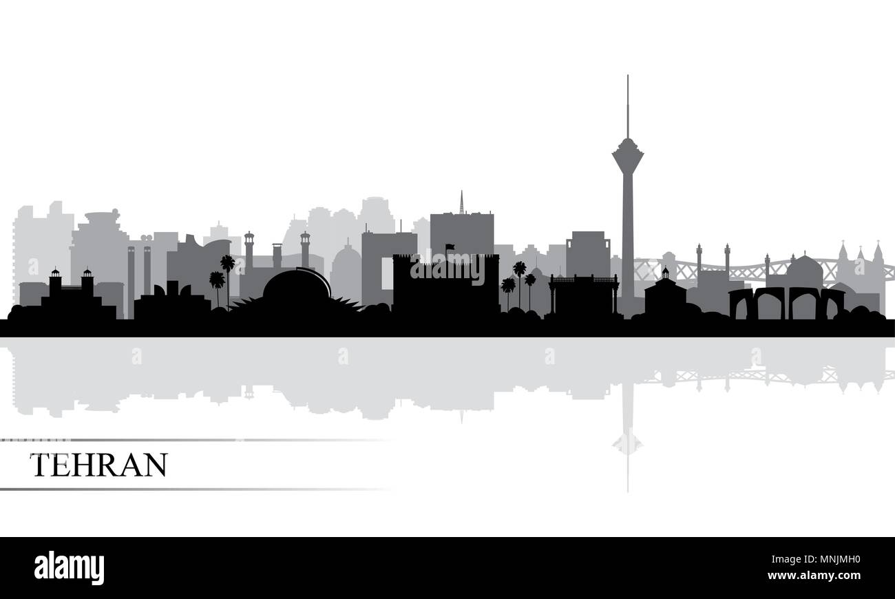 Teheran Skyline der Stadt Silhouette Hintergrund, Vector Illustration Stock Vektor