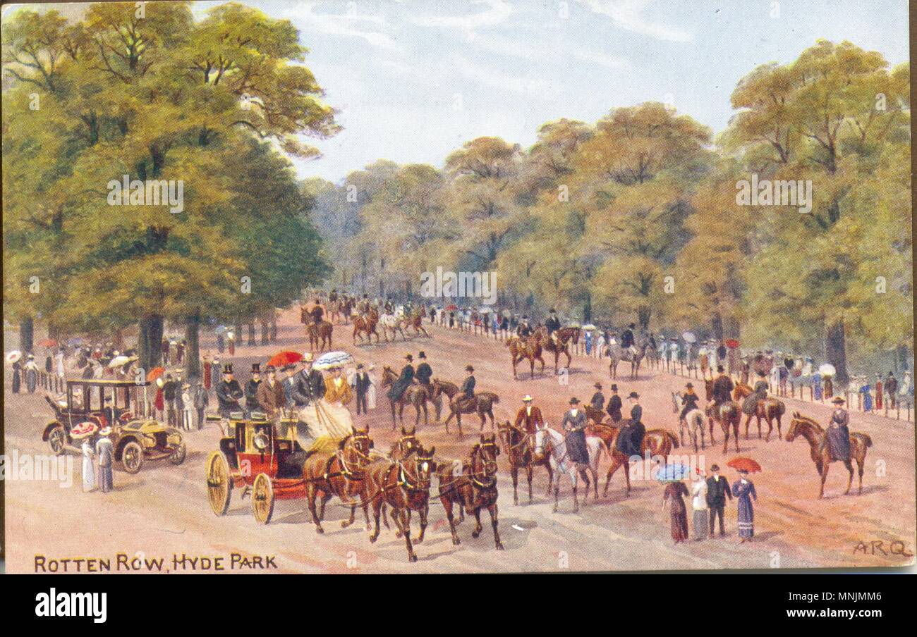 Chromolithographed Postkarte von Morschen Zeile, Hyde Park ca. 1905 Stockfoto