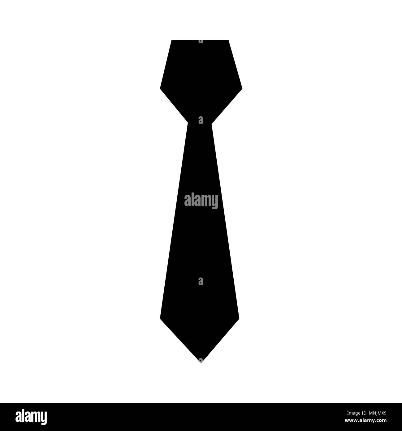 Krawatte Symbol Silhouette Design auf weißem Hintergrund Stock Vektor