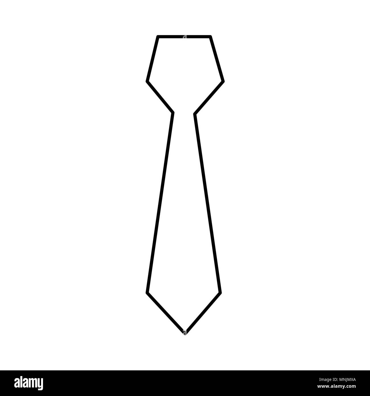 Krawatte Symbol Grobentwurf auf weißem Hintergrund Stock Vektor