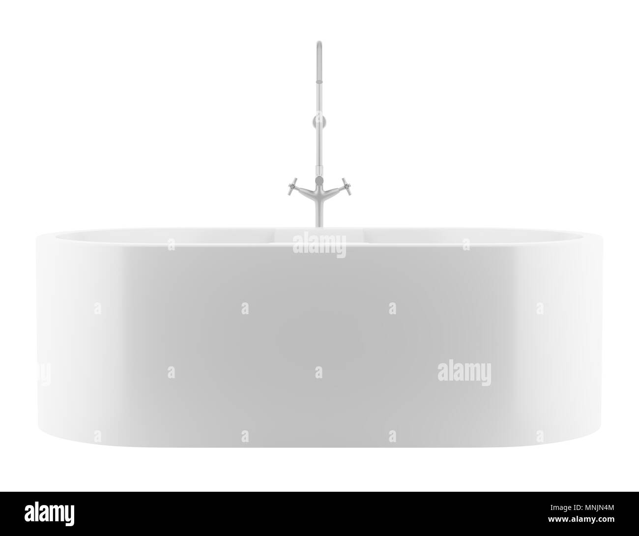 Moderne Badewanne auf weißem Hintergrund. 3D-Darstellung Stockfoto