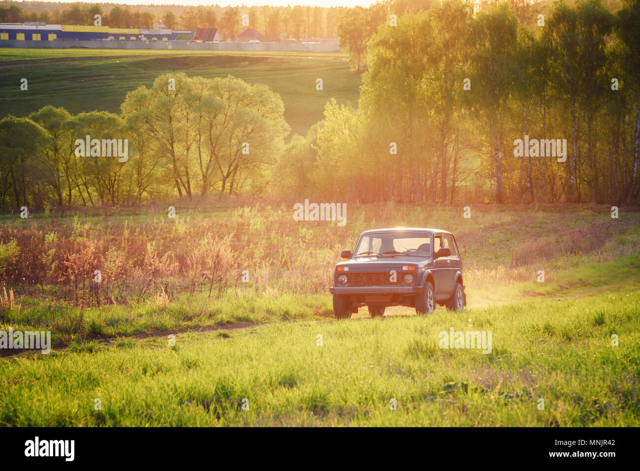 Sowjetischen und Russischen Geländewagen Lada Niva (VAZ 2121 / 21214) Moskau, Russland. 05-11-2018 Stockfoto