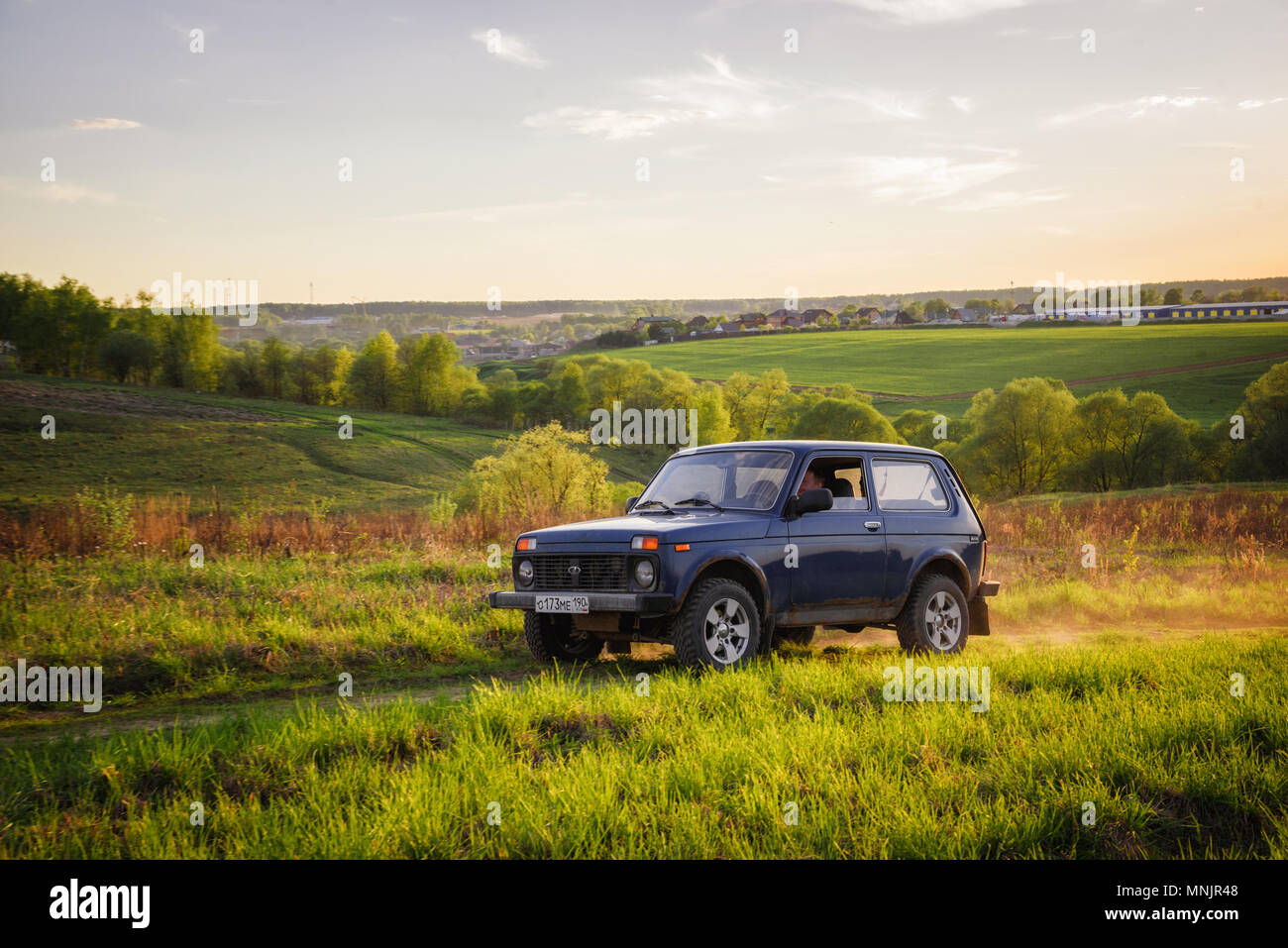 Sowjetischen und Russischen Geländewagen Lada Niva (VAZ 2121 / 21214) Moskau, Russland. 05-11-2018 Stockfoto