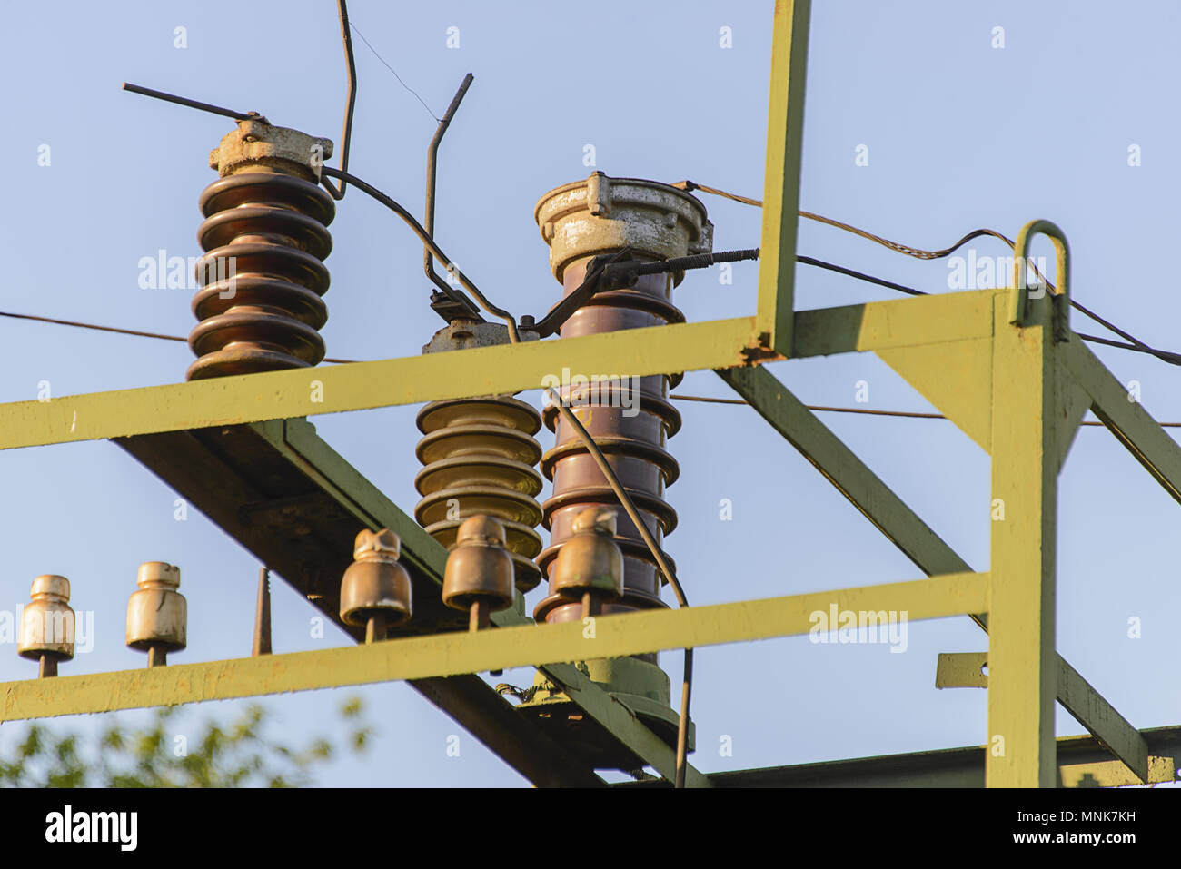 Elemente des Power line-selektive, Stromversorgung über die Stadt, das Dorf Stockfoto