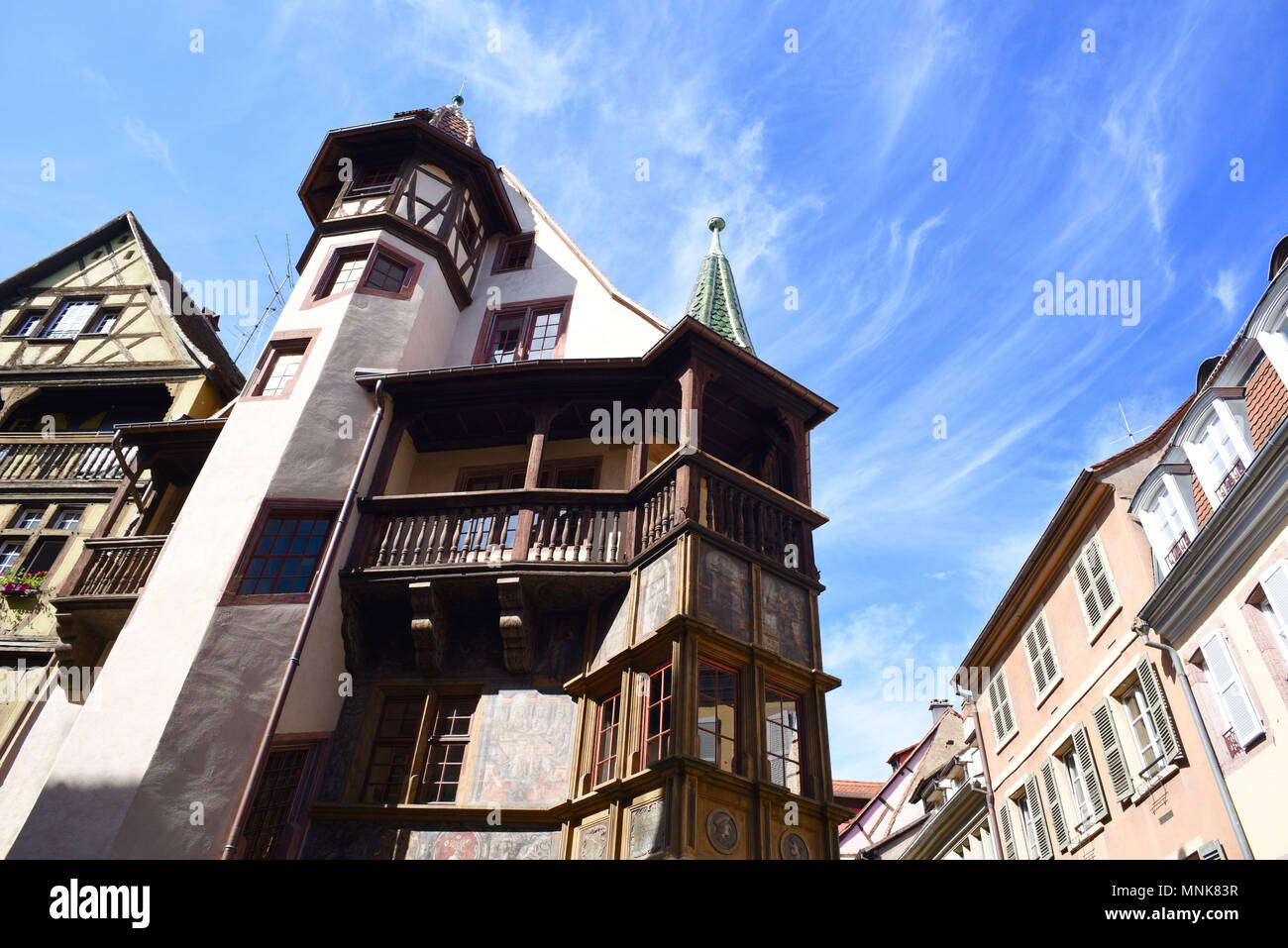 Colmar (nord-östlichen Frankreich): 'Maison Pfister" (Pfister Haus) im Zentrum der Stadt. Das Gebäude ist als National Historic Landmark eingestuft Stockfoto