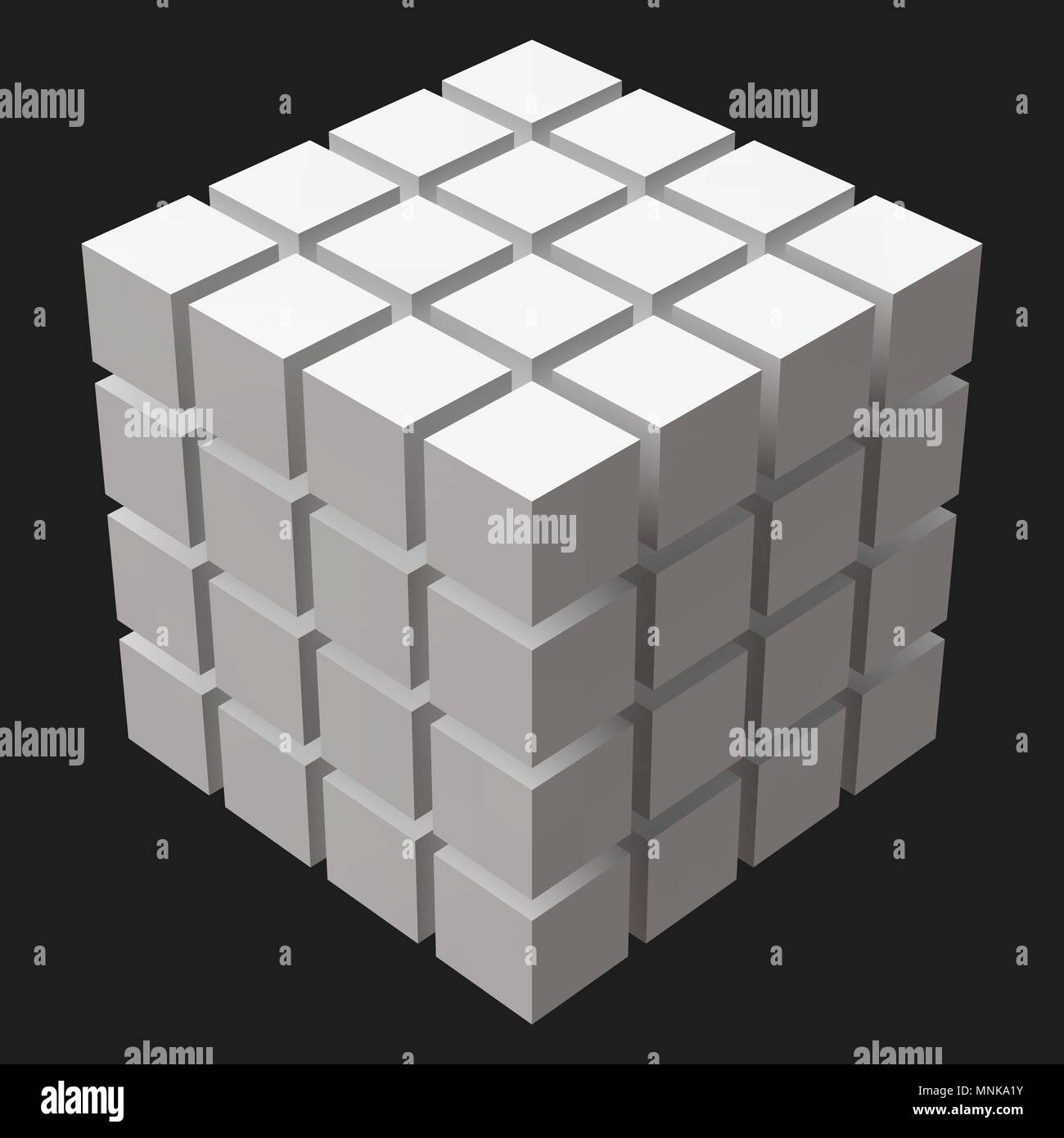 Big cube mit kubischen Schnitte Stock Vektor