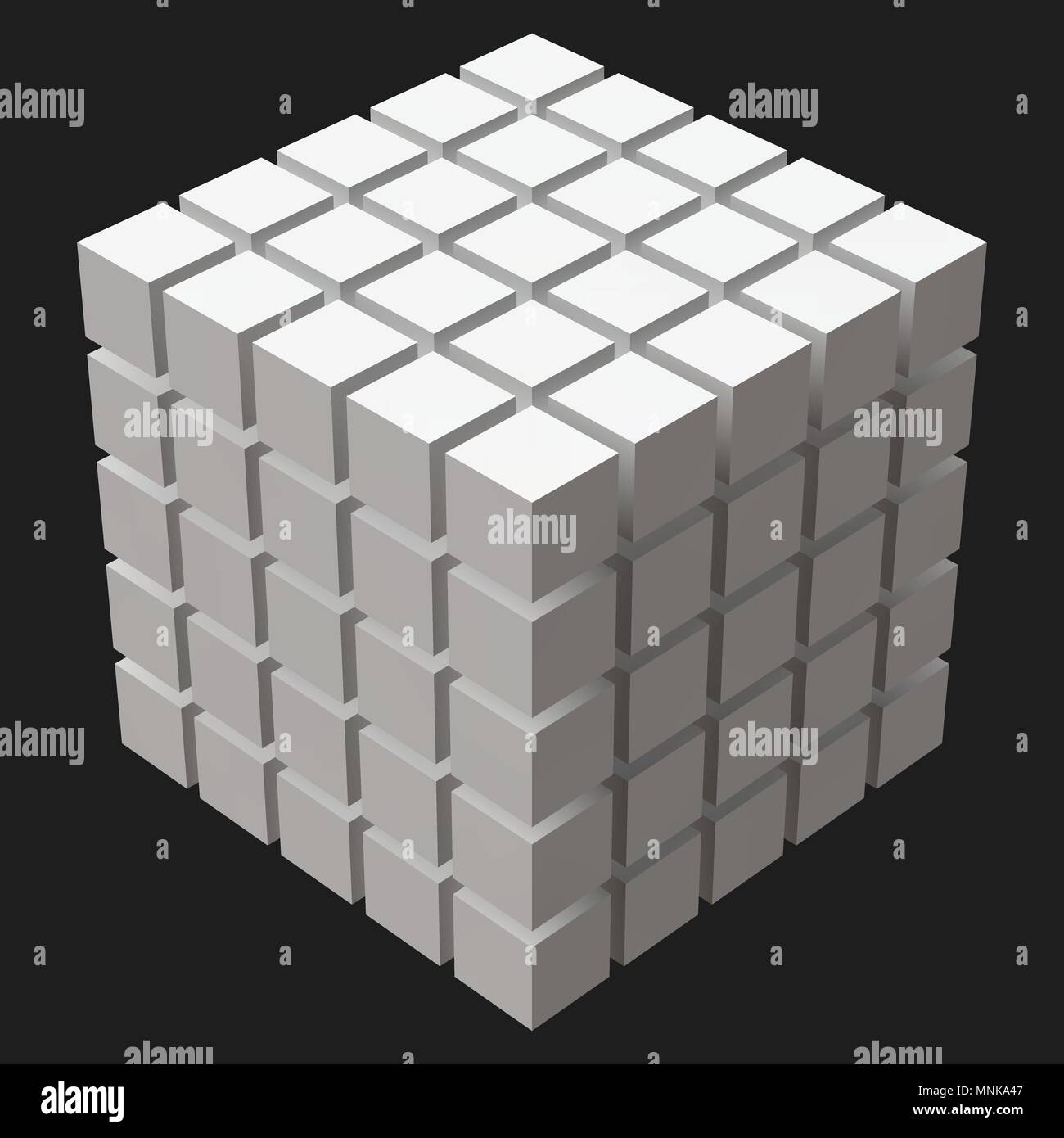 Big cube mit kubischen Schnitte Stock Vektor