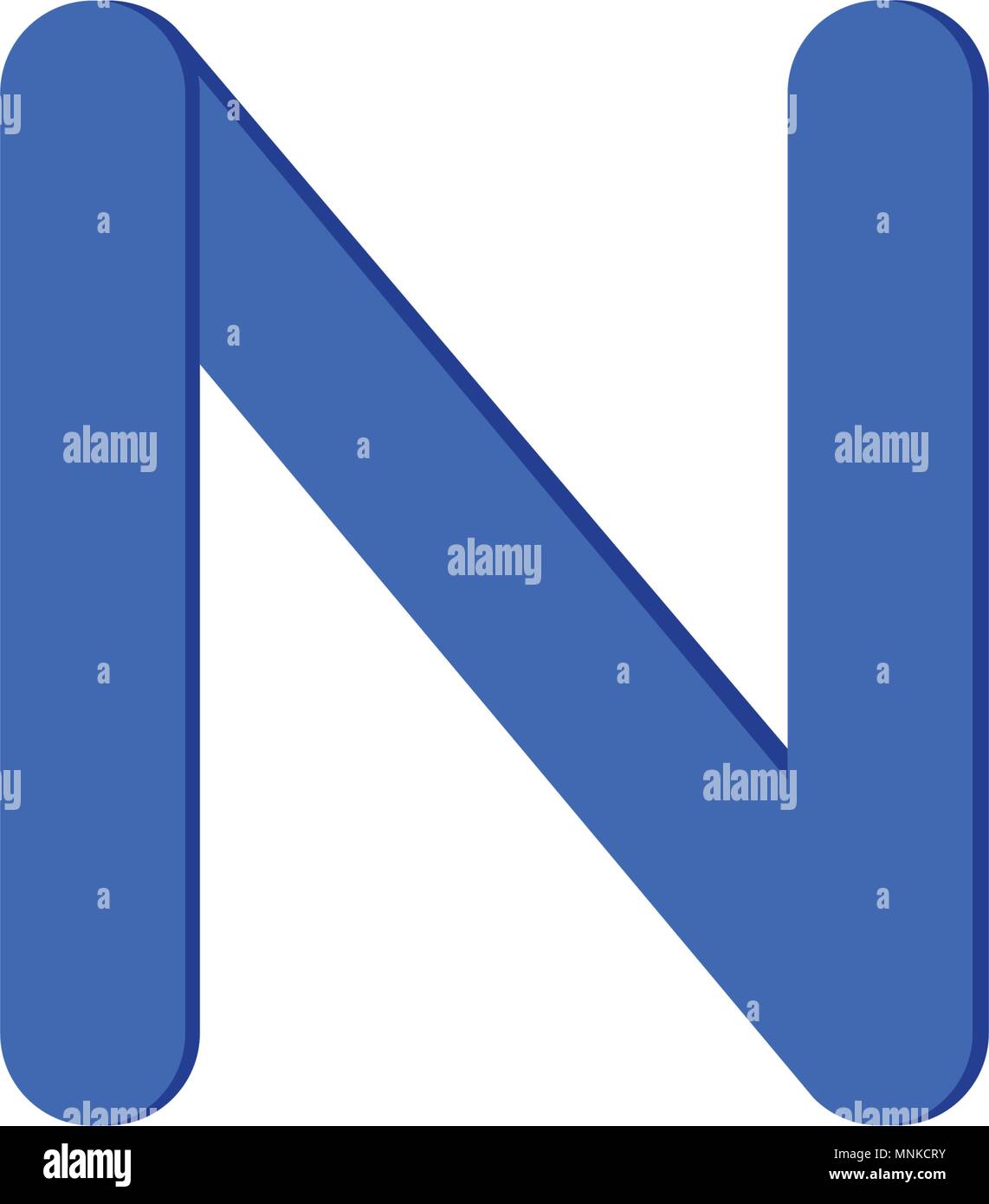 Logo Buchstabe N, auf weißem Hintergrund Stock Vektor
