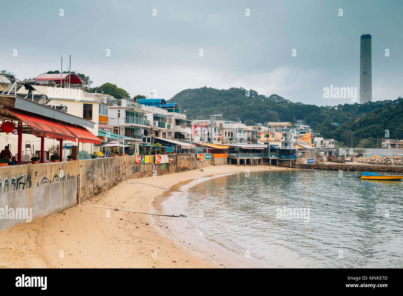 Hongkong - 16. März 2017: Dorf am Meer Lamma Insel Stockfoto