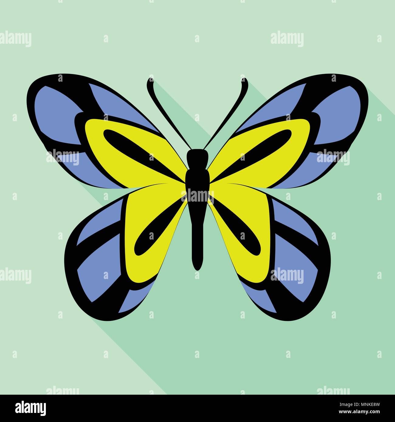 Tropischer Schmetterling Symbol, flacher Stil Stock Vektor