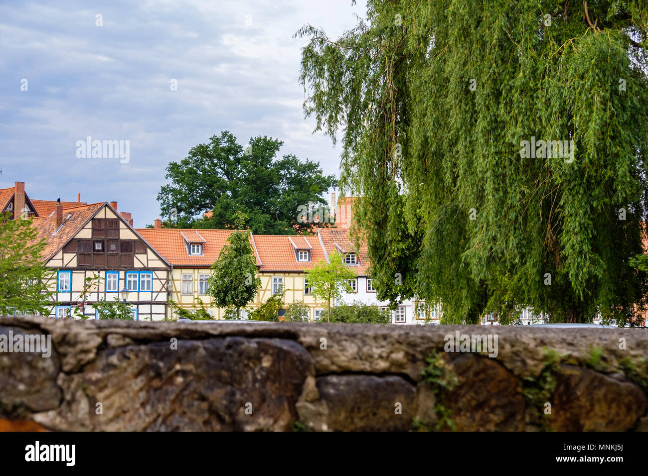 Historische Altstadt von Quedlinburg Harz Stockfoto