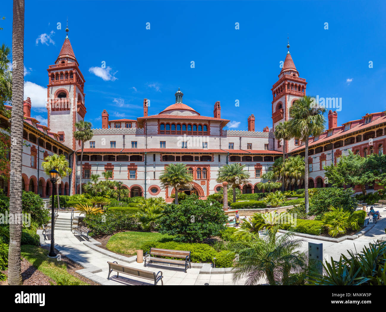Flagler College in historischen St Augustine Florida das ehemalige Hotel Ponce de Leon als National Historic Landmark aufgeführt ist Stockfoto