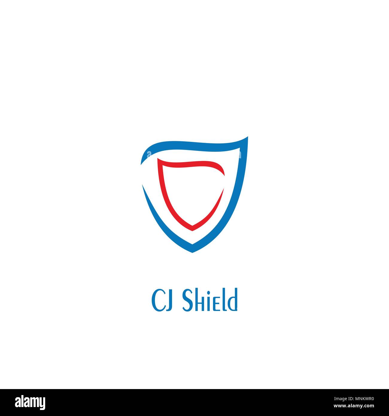 Shield Logo Vektor, cj schreiben Logo Design. Stock Vektor