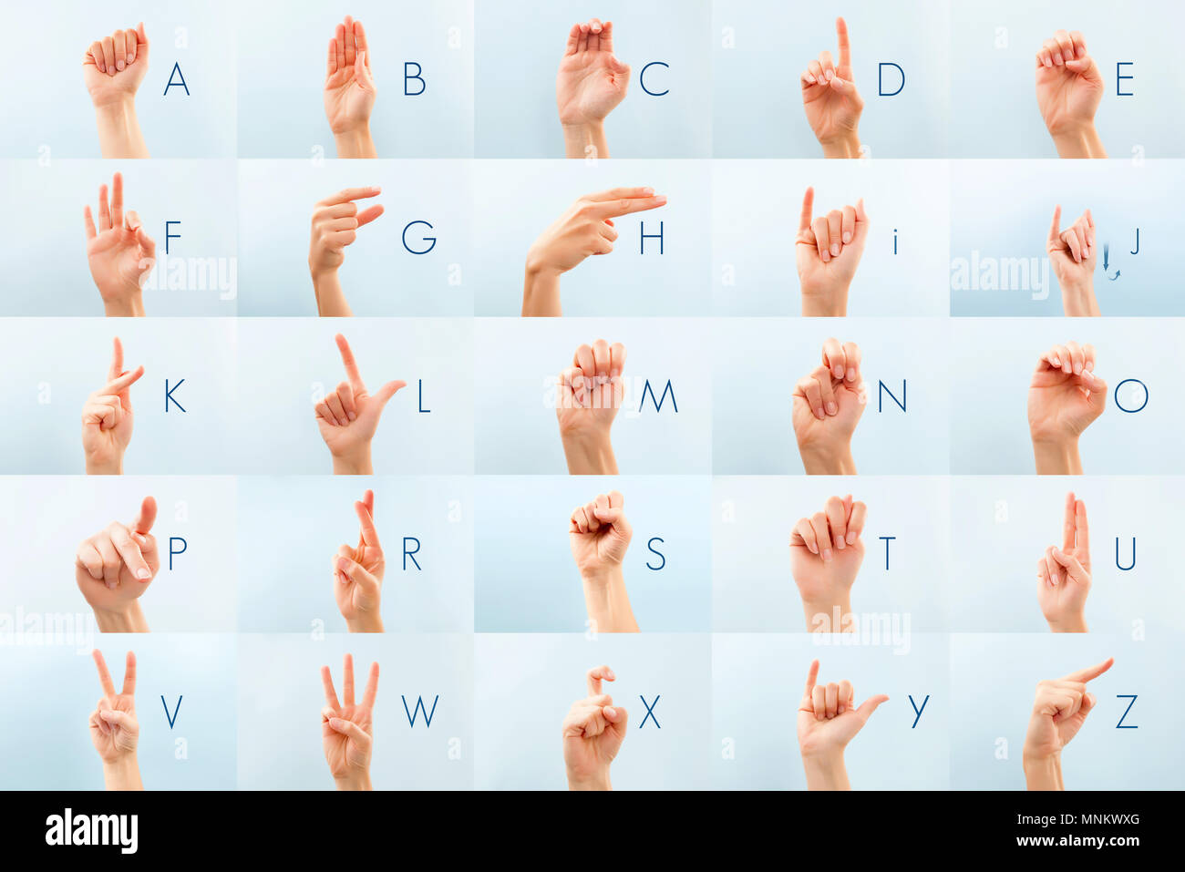 Die American Sign Language. Stockfoto