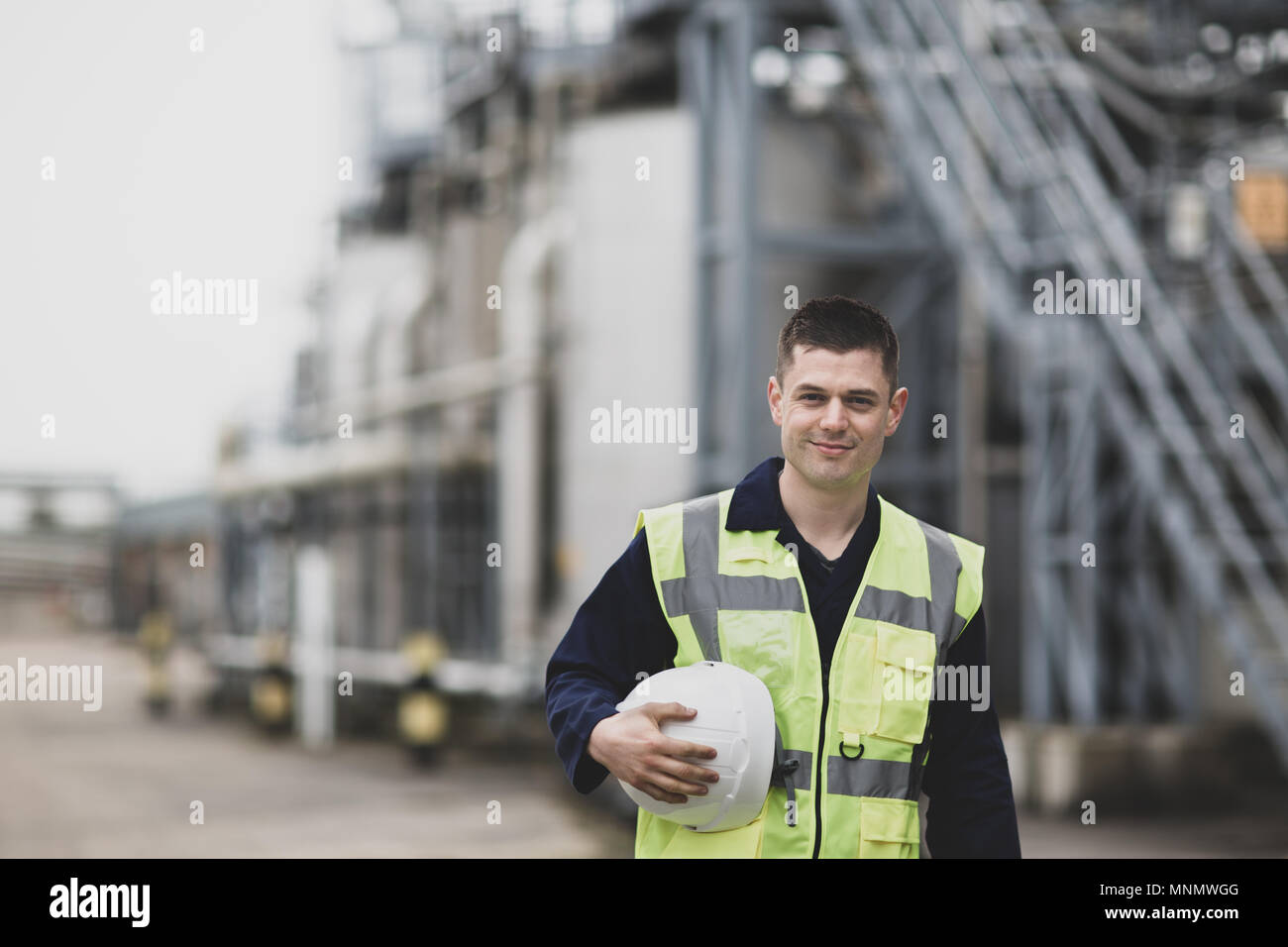 Porträt der Industrie Arbeiter auf der Baustelle Stockfoto