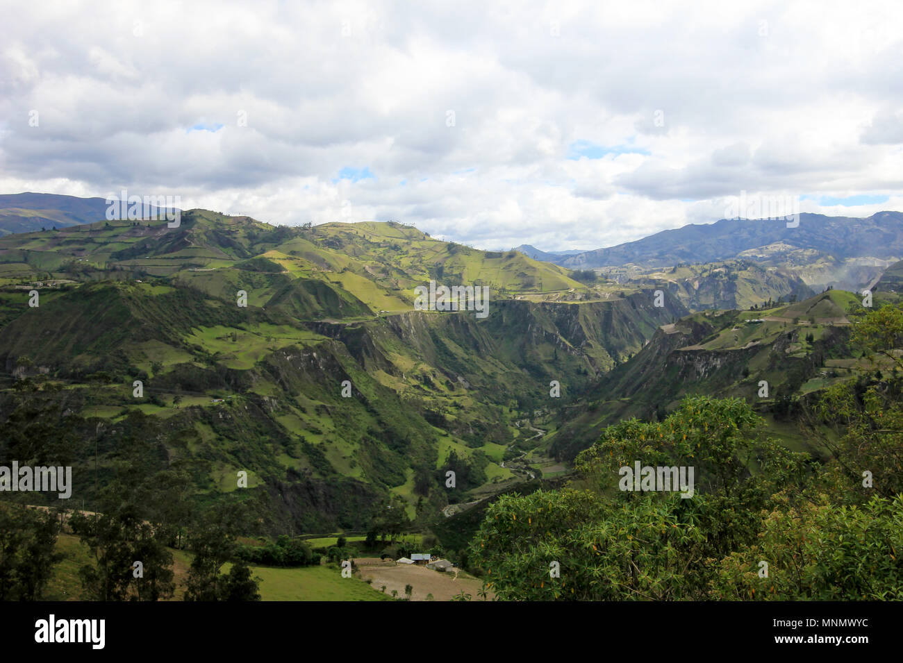 Landwirtschaft und großer Höhe Landwirtschaft in den ecuadorianischen Anden, Ecuador Stockfoto