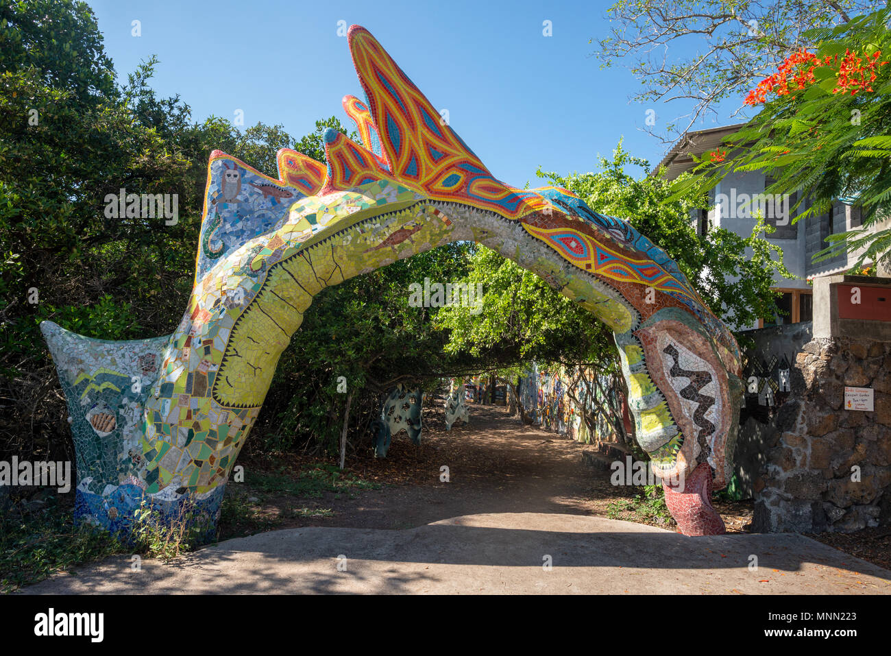 Die Galapagos Keramik Mosaik Kunst Garten In Puerto Ayora Isla