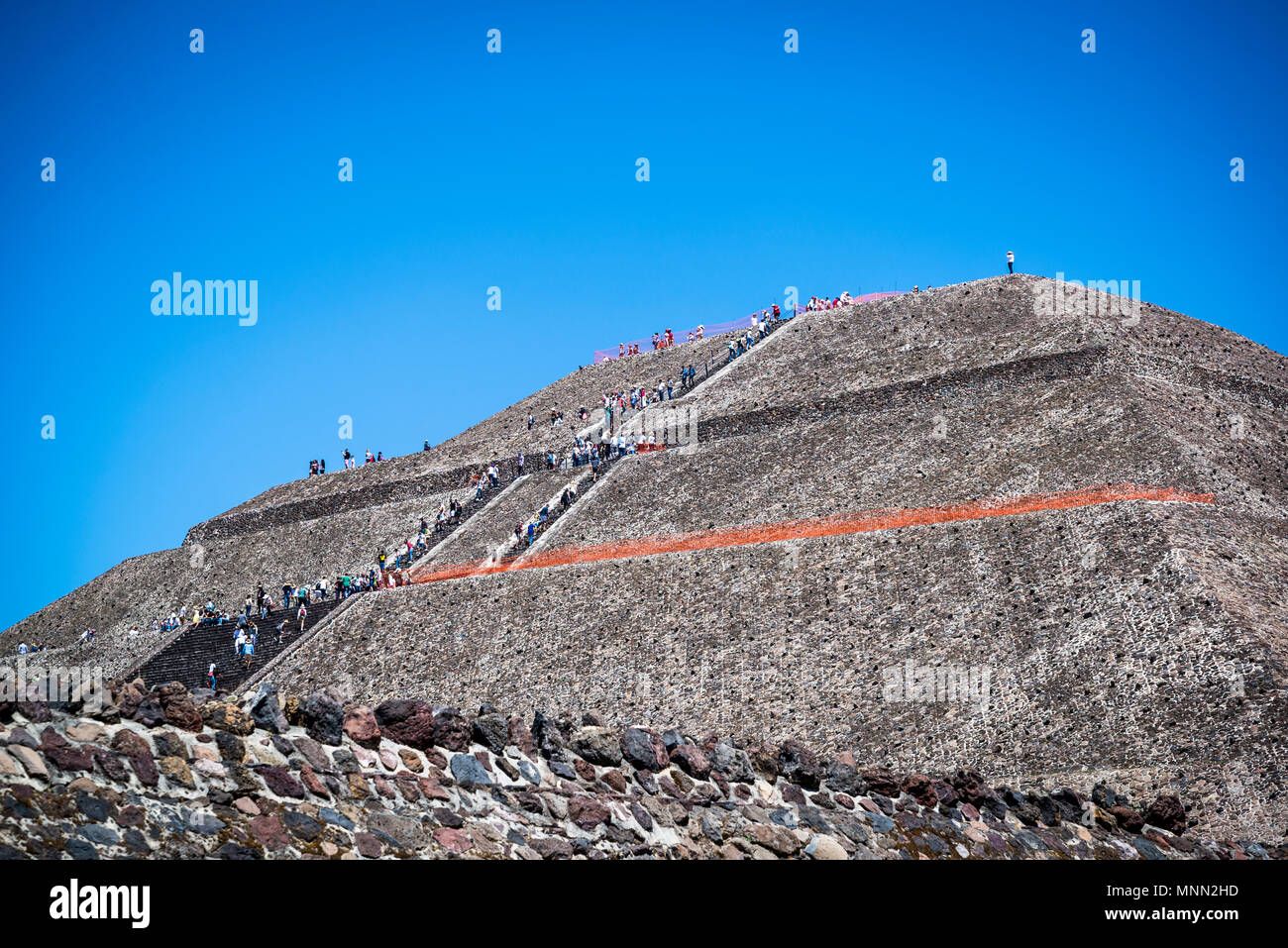 Pyramide der Sonne, Machu Picchu, ehemaliger präkolumbischen Stadt und eine archäologische Komplex nordöstlich von Mexiko-Stadt, Mexiko Stockfoto