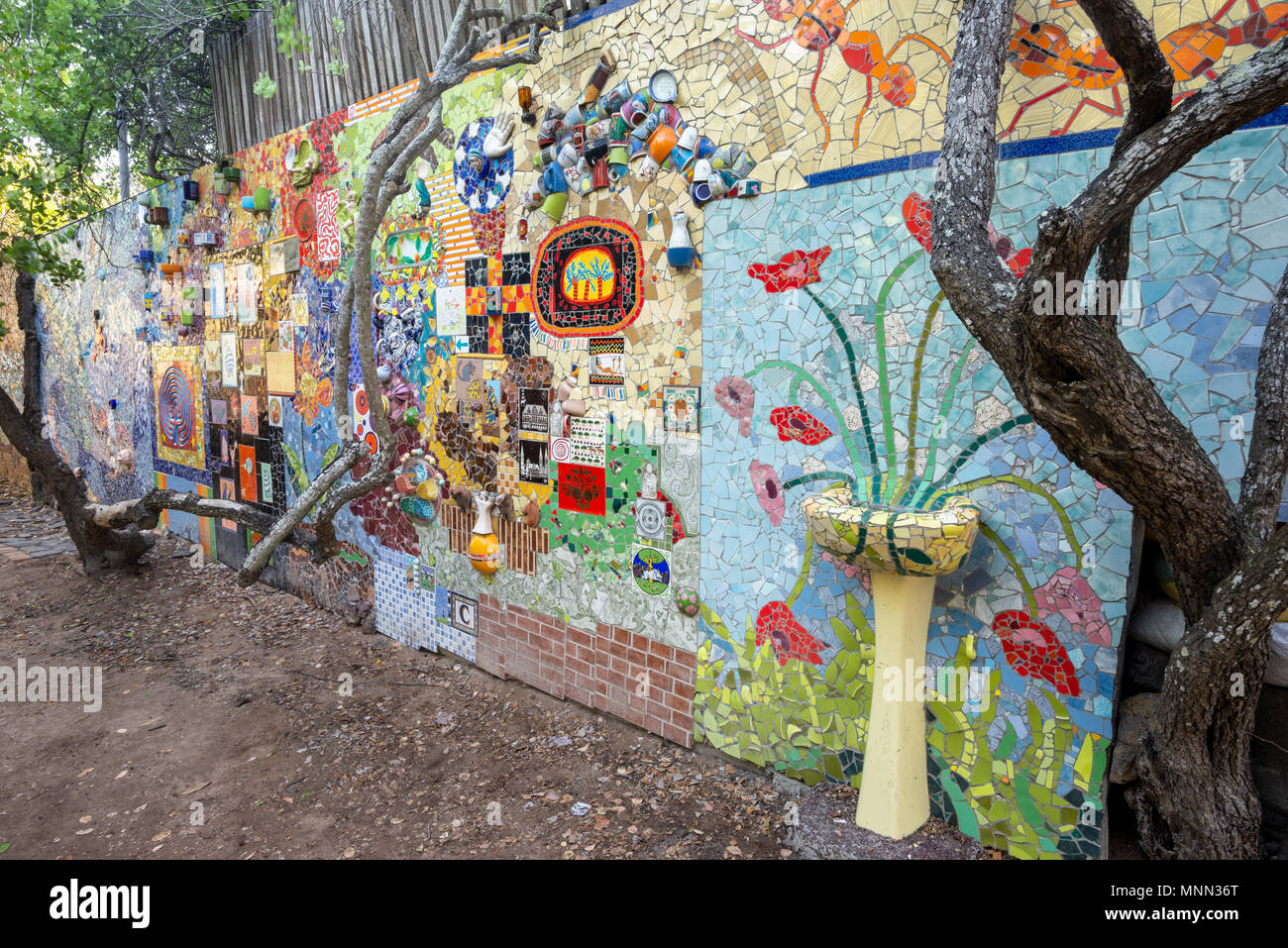 Die Galápagos-Keramik Mosaik Kunst Garten in Puerto Ayora, Isla Santa Cruz, Galapagos, Ecuador. Stockfoto