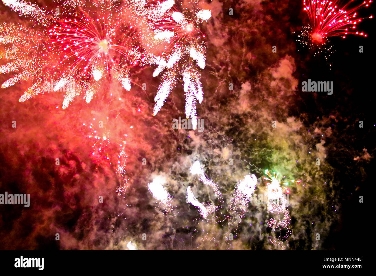 Feuerwerk, Wintersonnenwende, Brennen der Uhren, Brighton Stockfoto