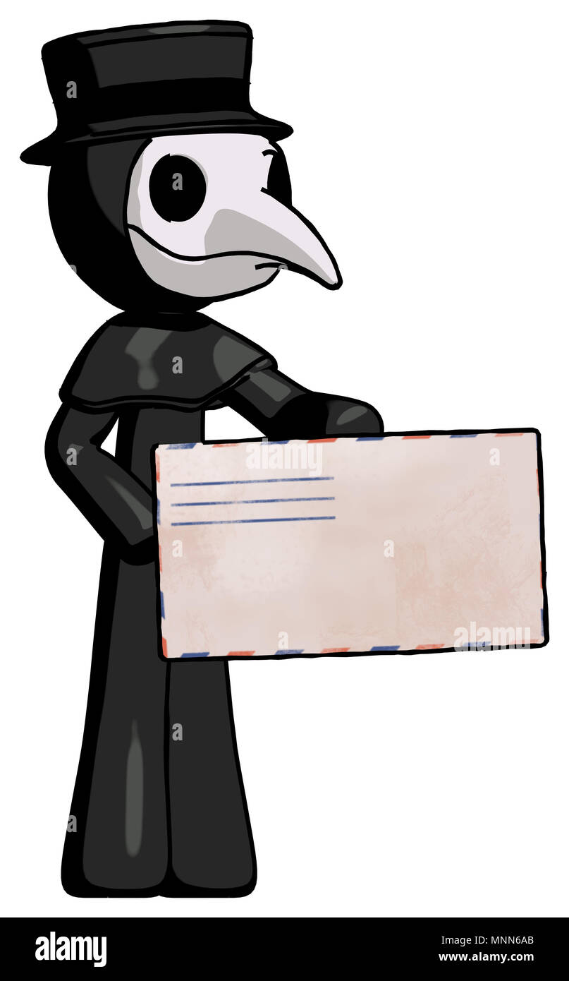 Schwarze Pest Arzt Mann mit großen Umschlag. Stockfoto
