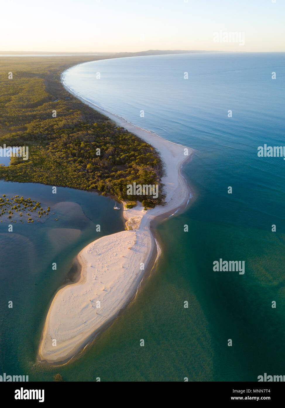 Luftbild von Noosa North Shore, Noosa National Park, Noosa Heads, Sunshine Coast, Queensland, Australien Stockfoto