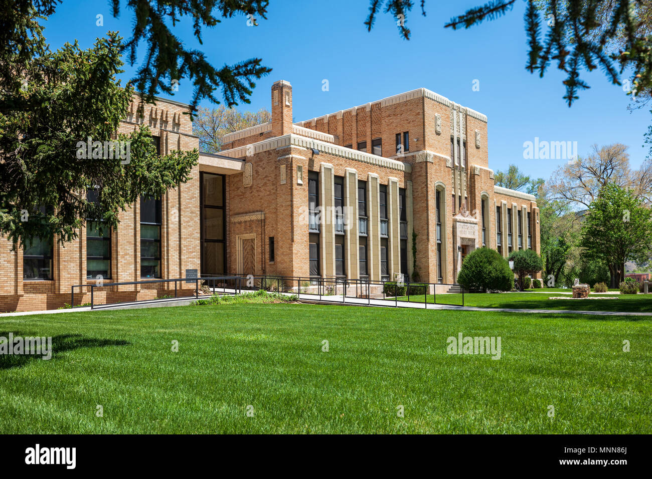 Chaffee County Courthouse; â € oeArt Decoâ € Stil entworfen von Architekt Walter DeMordaunt; 1932; Colorado State Historical Register; Salida, Colorado; U Stockfoto