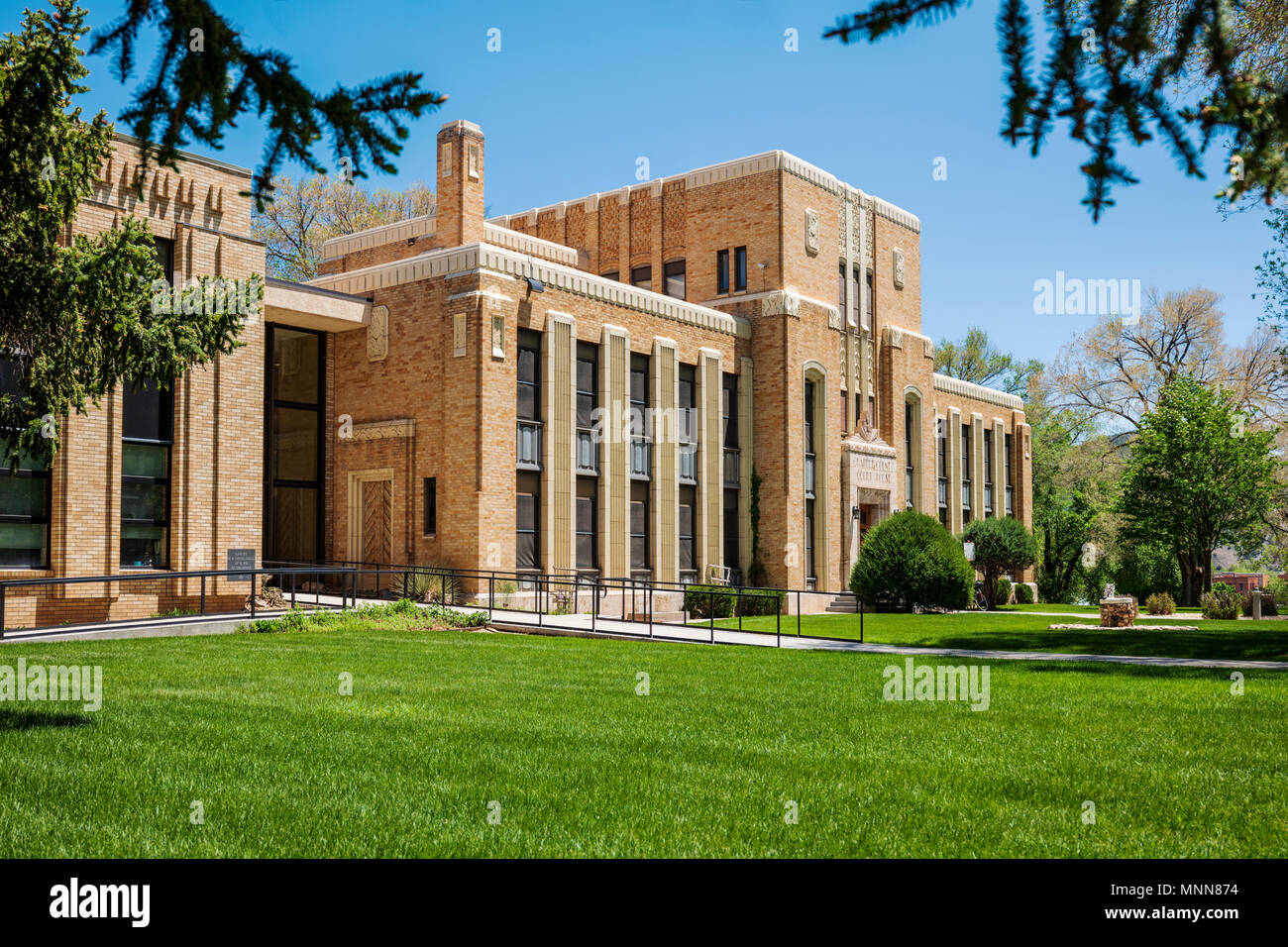 Chaffee County Courthouse; â € oeArt Decoâ € Stil entworfen von Architekt Walter DeMordaunt; 1932; Colorado State Historical Register; Salida, Colorado; U Stockfoto