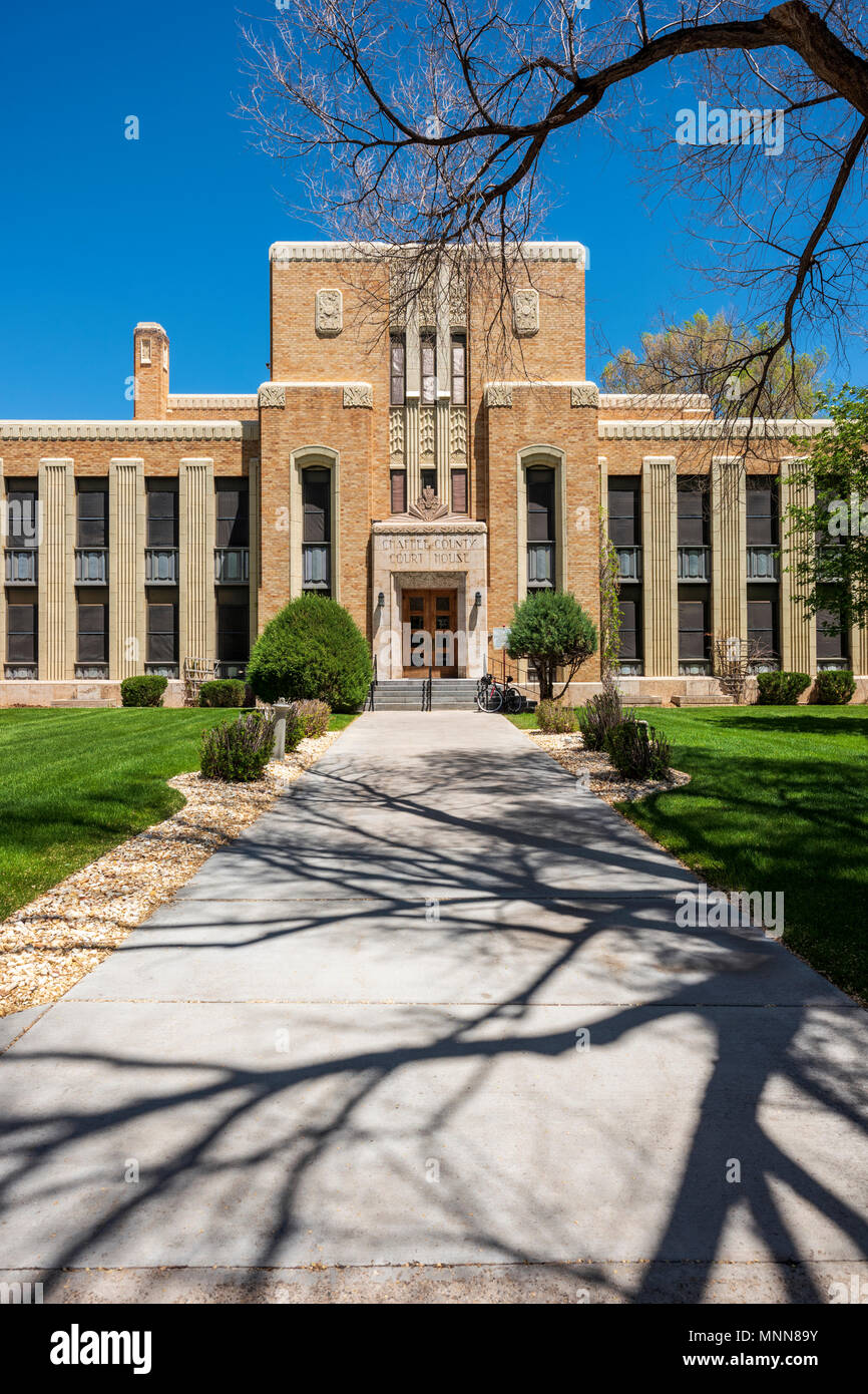 Chaffee County Courthouse; â € oeArt Decoâ € Stil entworfen von Architekt Walter DeMordaunt; 1932; Colorado State Historical Register; Salida, Colorado; U Stockfoto