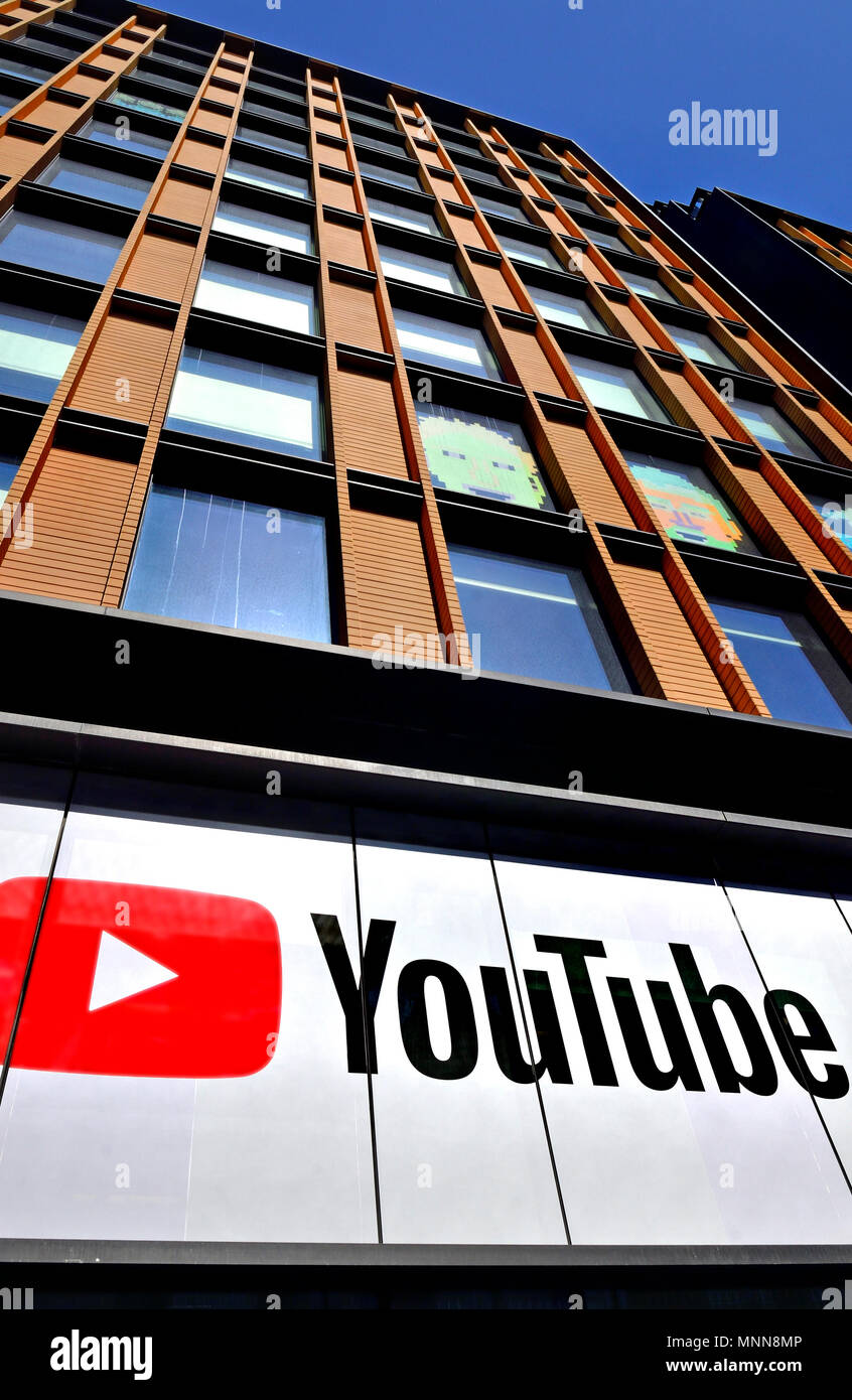 YouTube Studio-Zentrale in London, King's Cross, London, England, UK. Stockfoto