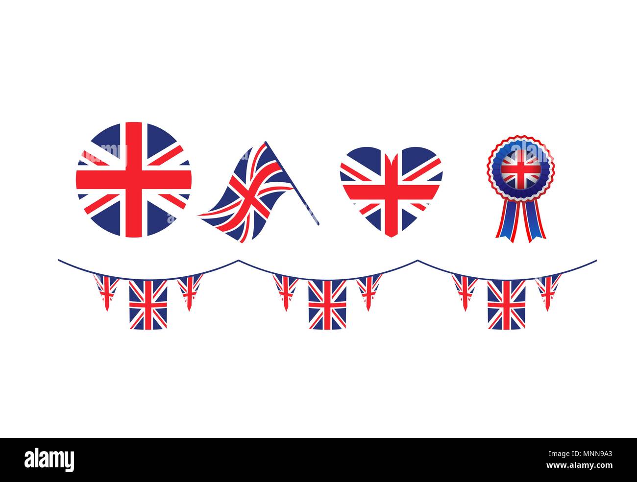 Vereinigtes Königreich Symbole set Flags Stock Vektor