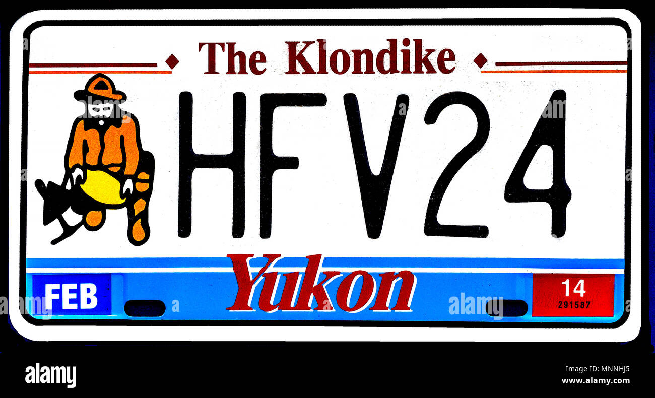 Yukon Auto Nummernschild Stockfoto