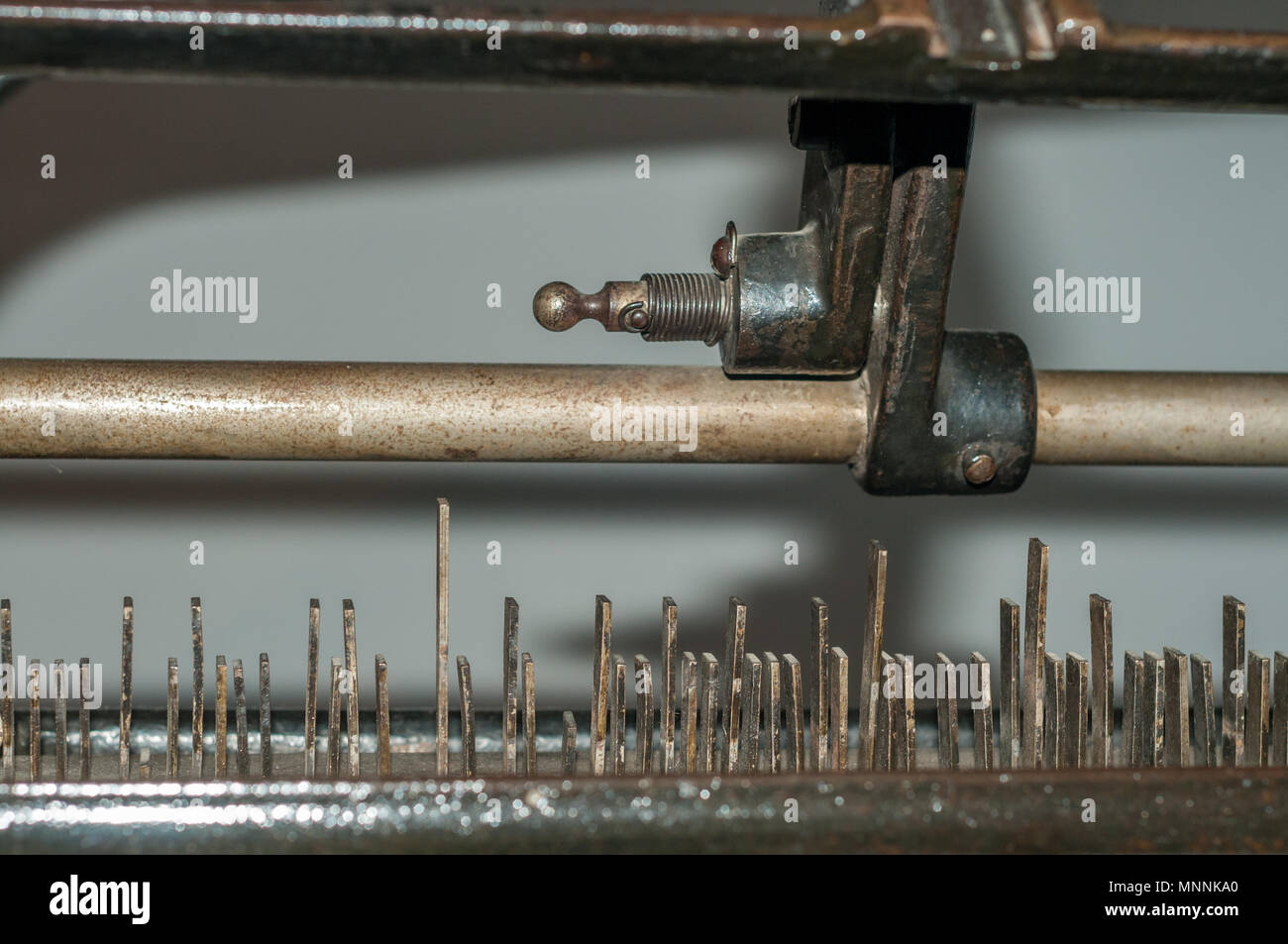 Details, Linotype, Mergenthaler Linotype Company, Girona City History Museum, Girona, Katalonien, Spanien Stockfoto