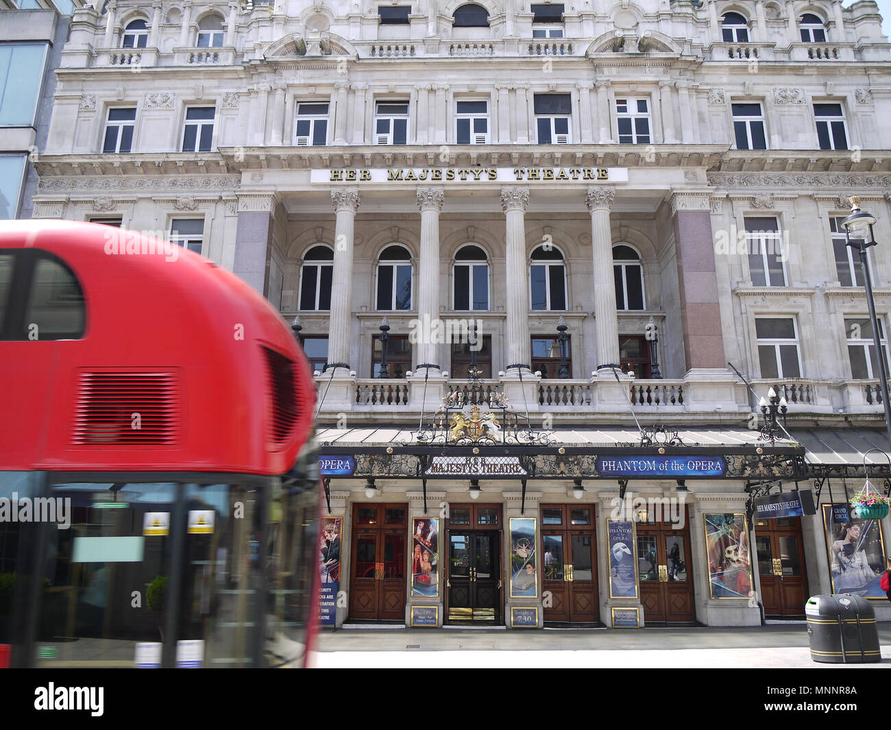 LONDON - 18. MAI 2018: Her Majesty's Theatre, das erfolgreiche Musical Das Phantom der Oper im Her Majesty's Theatre im Londoner West End gespielt. Stockfoto